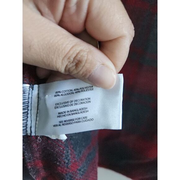 Orvis Red & Grey Plaid Flannel Cotton Blend Shacket(Jacket/Shirt) size Large - Picture 10 of 11